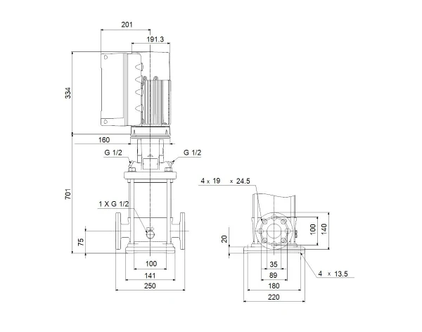 GRUNDFOS CRE3-25 A-FGJ-A-E-HQQE 3x380-500 60HZ
