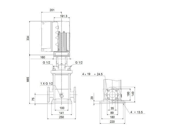 GRUNDFOS CRE3-23 N-FGJ-A-E-HQQE 3x380-500 60HZ