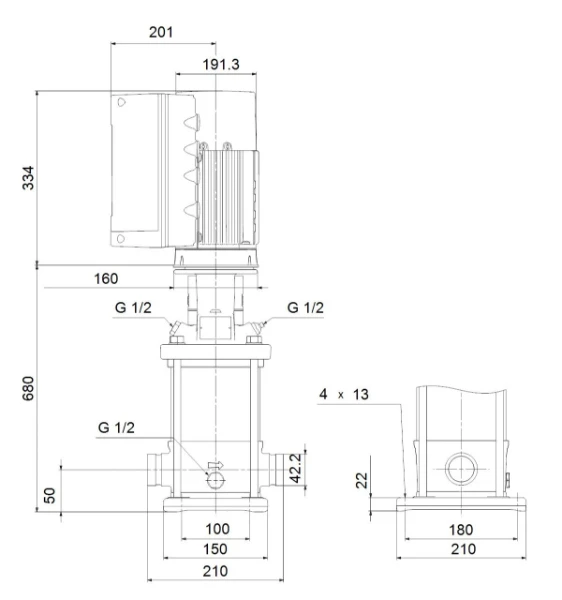 GRUNDFOS CRNE3-25 A-P-A-E-HQQE 3x380-500 60HZ