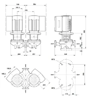 Grundfos In-line pompe TPED 32-380/2 A-F-A-BQQE-JWB