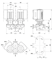 Grundfos In-line pompe TPED 32-580/2 A-F-A-BQQE-LWB