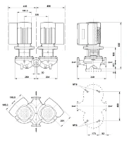 Grundfos In-line pompe TPED 50-360/2 A-F-A-BQQE-KWB