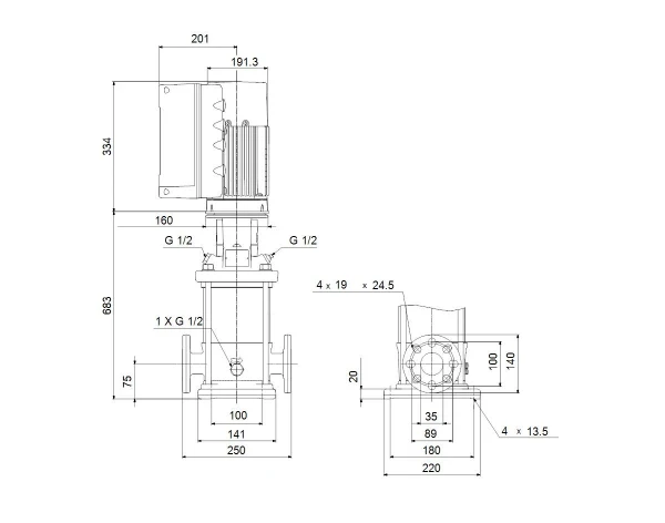GRUNDFOS CRE5-16 N-FGJ-A-E-HQQE 3x380-500 60HZ