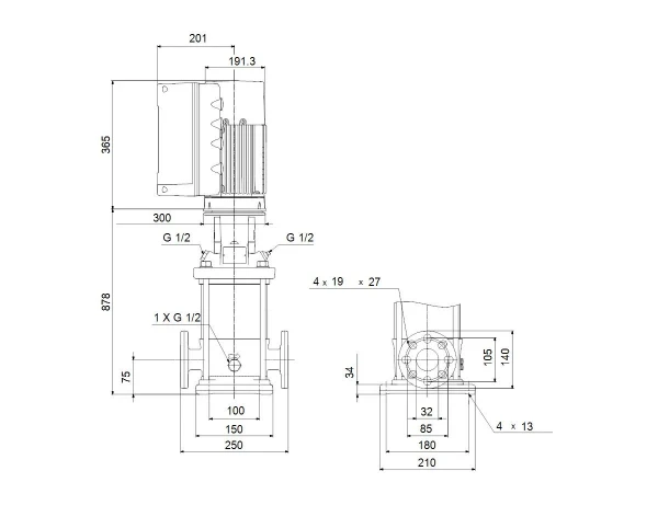 GRUNDFOS CRNE5-22 A-FGJ-A-E-HQQE 3x380-500 60HZ