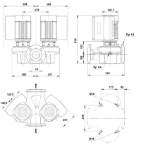 Grundfos In-line pompe TPED 32-380/2 S-A-F-A-BQQE-JWB