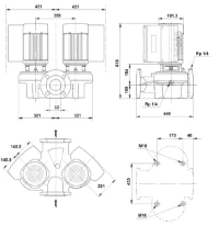 Grundfos In-line pompe TPED 32-460/2 S-A-F-A-BQQE-KWB