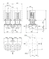 Grundfos In-line pompe TPED 100-200/2 S-A-F-A-BQQE-LWB