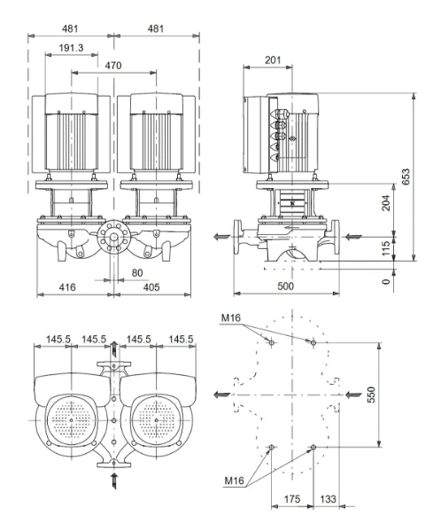 Grundfos In-line pompe TPED 80-150/4 S-A-F-A-BQQE-JWA