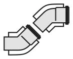 VAILLANT bocht 45° vr condensatieketel (set v 2st) 110-160mm alu/pp