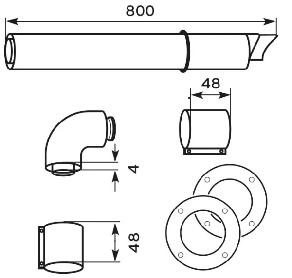 VAILLANT telescopische geveldoorvoer diam 60/100mm alu