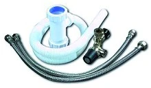 Inventum BudgetFix 96 set de raccordement boiler - noir - avec flexibles - groupe de sécurité pour boiler - set d'évacuation