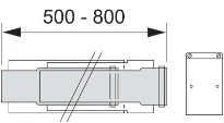 Vaillant verlengstuk telescopisch diam 60/100mm, lengte 0,5-0,8m