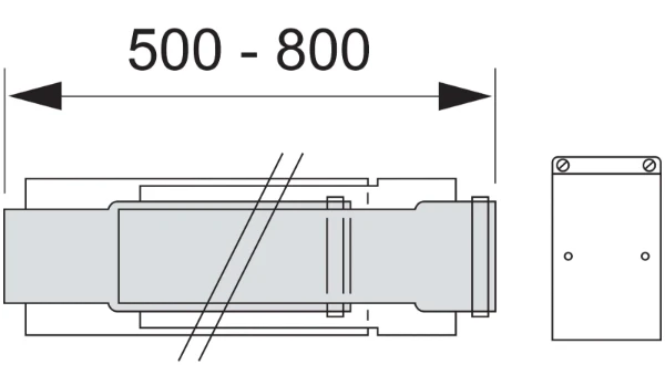 Vaillant verlengstuk telescopisch diam 60/100mm, lengte 0,5-0,8m
