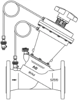 Oventrop Hydromat DFC drukverschilregelaar met flensaansluiting DN80, PN16, 200-1000mbar, GG/Rg gietijzer