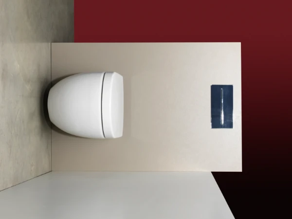ARTISSAN ToiletBox - Soft - White - L panneau avec plateau supérieur onglet serré - max largeur 1200 - max hauteur 1250 - max profondeur 300