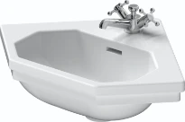 Duravit 1930 lave-mains d'angle 595 x 450 mm - blanc - avec trou de robinet - avec trop-plein