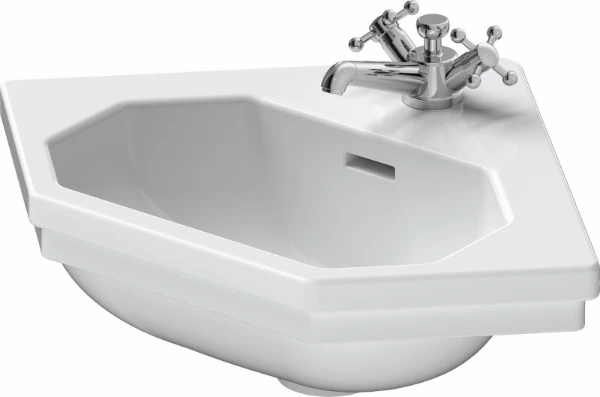 Duravit 1930 hoekhandenwasser 595 x 450 mm - wit - met kraangat - met overloop