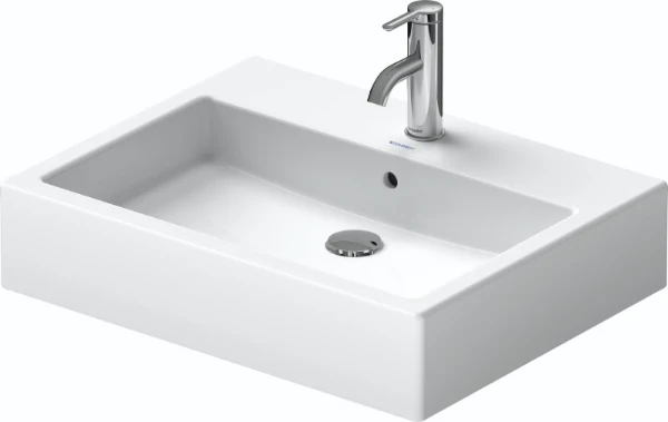 Duravit Vero lavabo à poser 595 x 465 mm - blanc - avec trou de robinet - avec trop-plein - poli - fond vitré