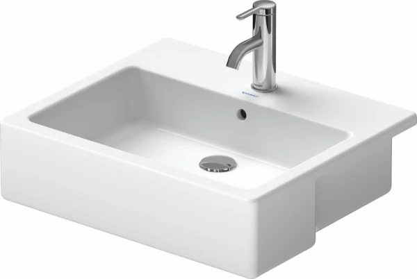 Duravit Vero lavabo semi-encastré 550 x 470 mm - blanc - avec trou de robinet - avec trop-plein