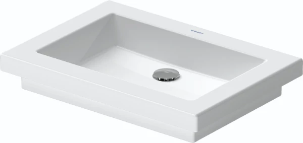 Duravit 2nd Floor lavabo encastré 580 x 415 x 118 mm - blanc - sans trou de robinet - sans trop-plein - à encastrer par le haut