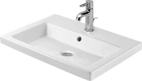 Duravit 2nd Floor lavabo encastré 600 x 430 mm - blanc - avec trou de robinet - avec trop-plein - à encastrer par le haut