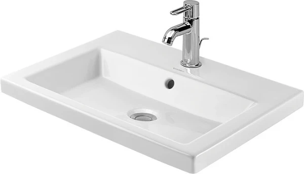 Duravit 2nd Floor inbouwwastafel 600 x 430 mm - wit - met kraangat - met overloop - inbouw langs boven