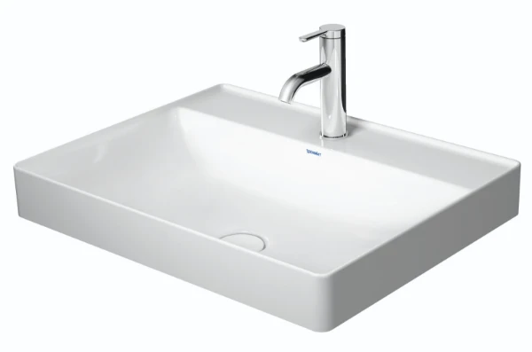 Duravit DuraSquare lavabo à poser 600 x 470 mm - blanc - avec trou de robinet - sans trop-plein - poli