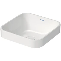 Duravit Happy D.2 Plus lavabo à poser 400 x 400 mm - blanc - sans trou de robinet - sans trop-plein - poli