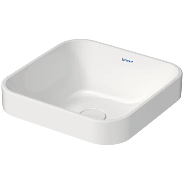Duravit Happy D.2 Plus lavabo à poser 400 x 400 mm - blanc - sans trou de robinet - sans trop-plein - poli