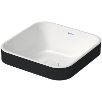 Duravit Happy D.2 Plus lavabo 400 x 400 mm - blanc/anthracite mat - sans trou de robinet - sans trop-plein - poli