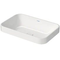 Duravit Happy D.2 Plus lavabo à poser 600 x 400 mm - blanc - sans trou de robinet - sans trop-plein - poli