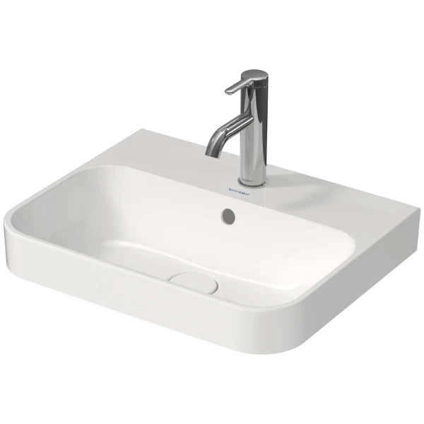 Duravit Happy D.2 Plus opbouwwastafel 500 x 400 mm - wit - met kraangat - met overloop - geslepen