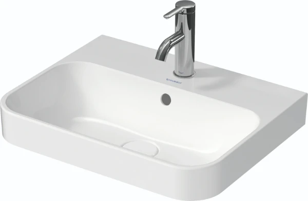 Duravit Happy D.2 Plus lavabo à poser 500 x 400 mm - blanc - sans trou de robinet - avec trop-plein - poli