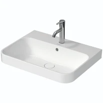 Duravit Happy D.2 Plus lavabo à poser 600 x 460 mm - blanc - sans trou de robinet - avec trop-plein - poli