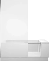 Duravit Shower + Bath baignoire acrylique 1700 x 750 mm - blanc - angle gauche - verre transperant - avec banc