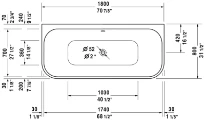 Duravit Happy D.2 baign.balneo 1800x800mm blanc,hab.acryl,tafac.,syst.jet