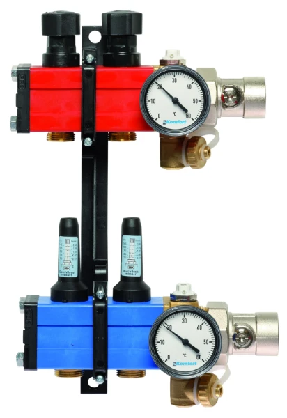 SBK Komfort 4010 vloerverwamingscollector met debietmeters 10-145 l/h 4/4 x 2 EK3/4