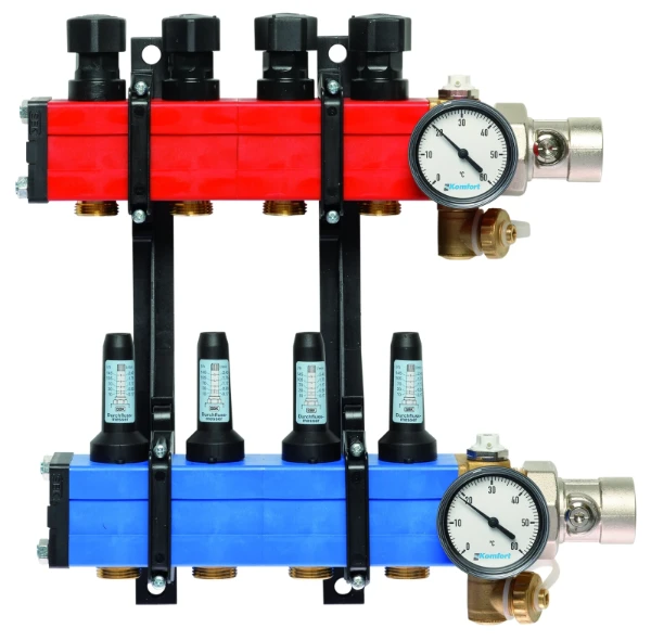 SBK Komfort 4010 vloerverwamingscollector met debietmeters 10-145 l/h 4/4 x 4 EK3/4