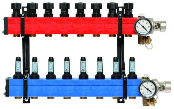 SBK Komfort 4010 vloerverwamingscollector met debietmeters 10-145 l/h 4/4 x 8 EK3/4