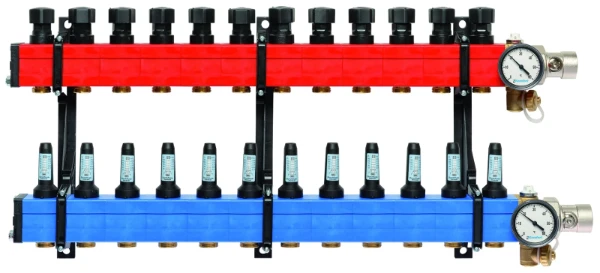 SBK Komfort 4010 vloerverwarmingscollector met debietmeters 10-145 l/h 4/4 x 12 EK3/4