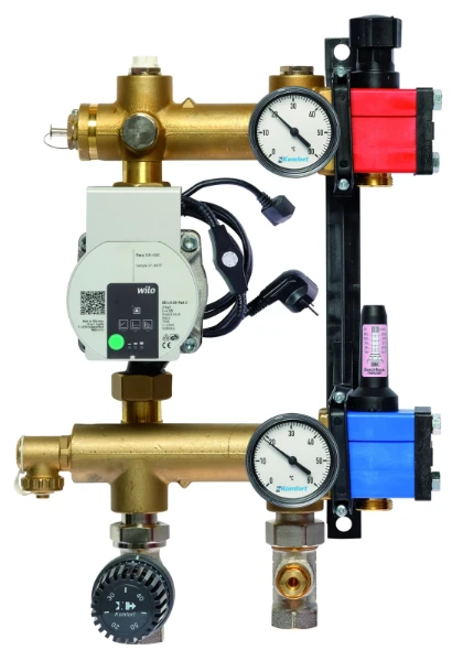 SBK Komfort 4802 verdeler met pomp en debietmeters 60-250l/h onder aansluiting, 1 kring