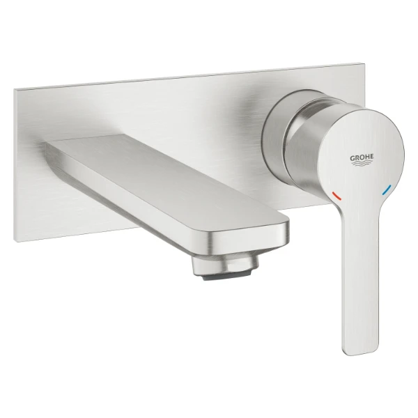MELANGEUR DE LAVABO 2-TROUS GROHE LINEARE supersteel mural, taille M