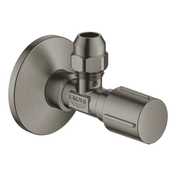 Grohe robinet d'arrêt 1/2" x 3/8" avec poignée en métal et rosace en métal; Brushed Hard Graphite