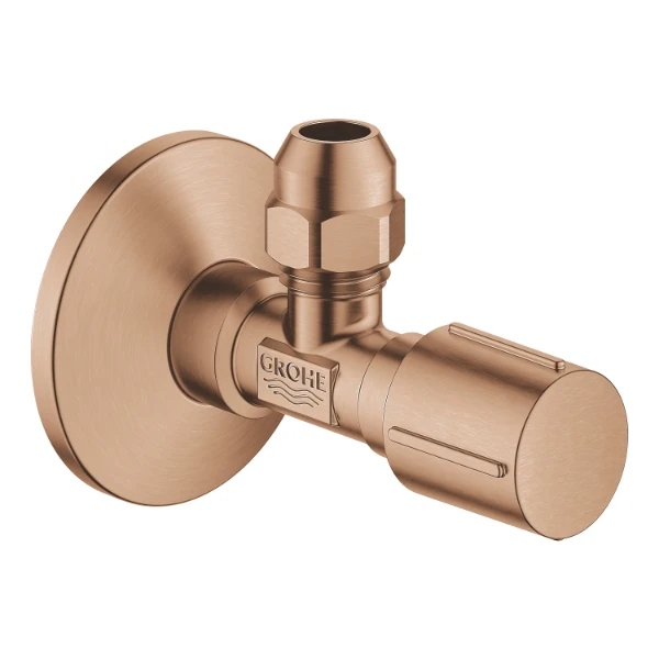 Grohe robinet d'arrêt 1/2" x 3/8" avec poignée en métal et rosace en métal; Brushed Warm Sunset
