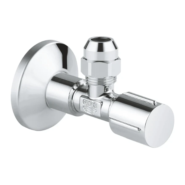 ROBINET D'ARRET EQUERRE GROHE ANGLE VALVES chromé "1/2"" x 3/8"""
