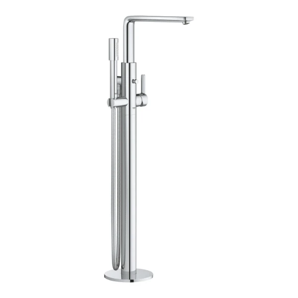MELANGEUR BAIGNOIRE POSE LIBRE GROHE LINEARE chromé montage au sol douchette - douchette - flexible 1,25m