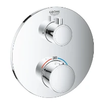 Grohe Grohtherm Convent. Concealed mitigeur douche thermostatique 1/2 pour Smartbox chromé pour 1 sortie avec vanne d'arrêt - rond