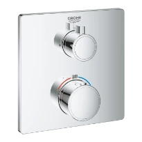 Grohe Grohtherm Convent. Concealed mitigeur douche thermostatique 1/2 pour Smartbox chromé pour 1 sortie avec vanne d'arrêt - carré