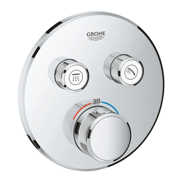 Grohe Grohtherm SmartControl afwerkset rond voor inbouwelement 2 functies -  chroom