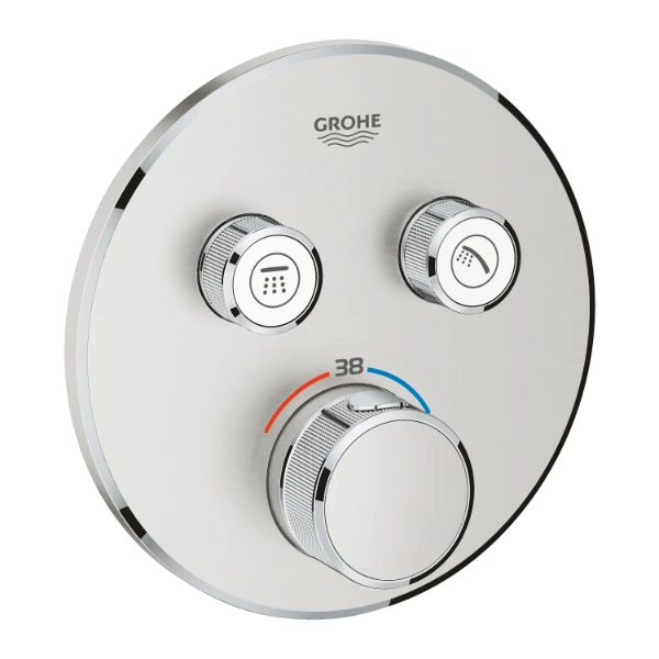 Grohe Grohtherm SmartControl Rainshower Set de finition supersteel à combiner avec Rapido SmartBox 35 600 000